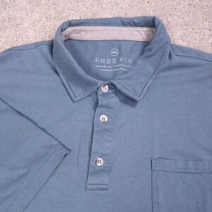 Free Fly Polo Shirt Pocket Short Sleeve Casual Everyday Top 2XL -‎ Flaws